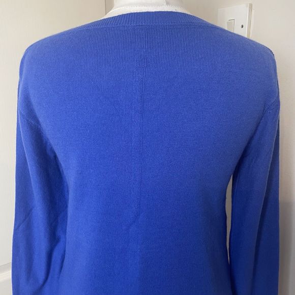 White Stuff Jumper Size 10 Lambswool Cashmere Blend Merlot Blue Xmas Festive - Picture 7 of 13